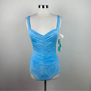 Sandcastle Vintage Cole Of California Blue One Piece Swimsuit Women New Size 8